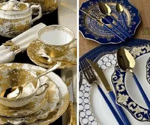 سرویس غذاخوری شیک / طرح و رنگ های چشم نوازی از آرکوپال و چینی برای چیدمان میز لاکچری