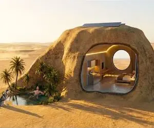 معماری خلاقانه؛ هتل ساختن همرنگ بیابون شن