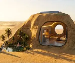 معماری خلاقانه؛ هتل ساختن همرنگ بیابون شن