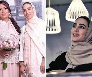 تریپ بهشتیه سوگل طهماسبی با یه شال بلننند که زیر دست و پاشه؛ اوووف تو عروسی چی پوشید!