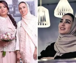 تریپ بهشتیه سوگل طهماسبی با یه شال بلننند که زیر دست و پاشه؛ اوووف تو عروسی چی پوشید!