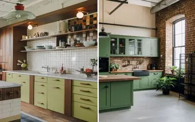 چرا همه در 2025 عاشق کابینت ماچا شدند؟/ میدونی این رنگ برای چه آشپزخونه های مناسبه؟