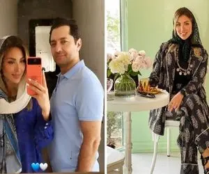 جشن مجلل تعیین جنسیت بچه ی بهرام رادان وقتی عروسیش پیشش کم آوورد / زنش چه خاص تیپ زده