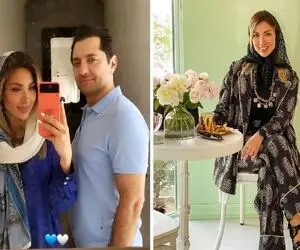 جشن مجلل تعیین جنسیت بچه ی بهرام رادان وقتی عروسیش پیشش کم آوورد / زنش چه خاص تیپ زده