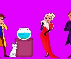 هوش تصویری ؛ اگه دست باهوشارو از پشت بستی بگو بین مادام و موسیو کدومشون ماهی  رو دزدیدن؟