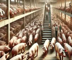 فرآوری خوک؛ خوک کریه المنظر و بعد کارواش میفرستن غسالخونه اسلایسی برش میزنن