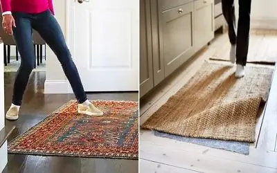 ترفند جلوگیری از لیز خوردن فرش رو انواع کفپوش سرامیکی و پارکت؛ راهکار فوق هوشمندانه