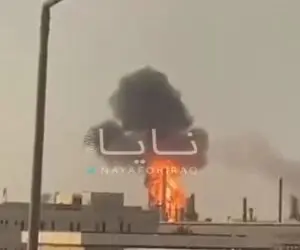 لحظه انفجار در مخازن سوخت شرکت باپکو انرژی بحرین