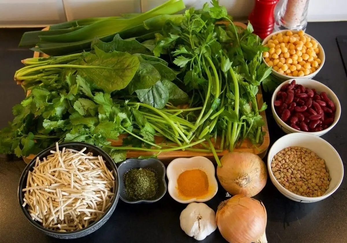 سبزی آش رشته