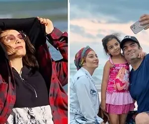 عاشقانه های جذاب "یکتا ناصر" و همسرش لبِ ساحل؛ خانوم با جین شیک آقا شلوارک!