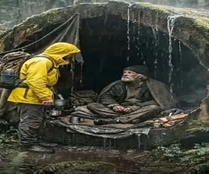 معماری خلاقانه؛ پیرمرد آواره تو جنگل خونه نداش جوونا اومدن براش ساختن خیلی دنج و کوله