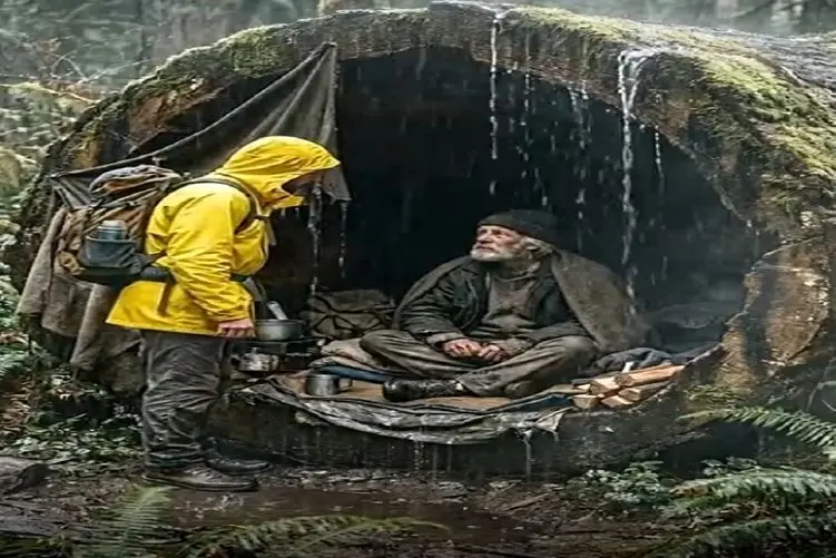 معماری خلاقانه؛ پیرمرد آواره تو جنگل خونه نداش جوونا اومدن براش ساختن خیلی دنج و کوله