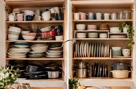 چطور ظروف را زیبا داخل کابینت بچینیم؟ چطور فضای جادار تری داشته باشیم؟سوالات چیدمان