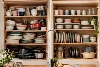چطور ظروف را زیبا داخل کابینت بچینیم؟ چطور فضای جادار تری داشته باشیم؟سوالات چیدمان