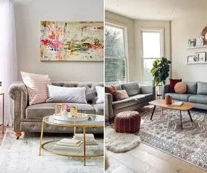 مبل طوسی با چه فرشی ست میشه؟ / چند تا رنگ جیغ و شاد که کنار طوسی حسابی دلبری میکنن