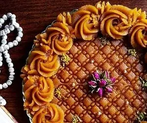 آشپزی حرفه ای؛ ایده تزئین حلوا واسه سفره های محرم با سیخ کباب شیک و مجلسی دیزاین کن