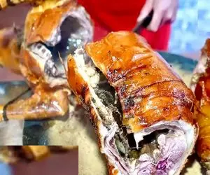 کباب سگ؛ سگ نازنازی و  جمع کرد کت بسته به میل داغ بست سوخاری و بریونی کرد