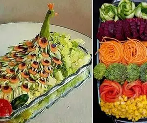 تزئین سالاد فصل و سالاد شیرازی / خیلی ساده میز پذیرایی از مهمونا رو جذاب و دلربا کنید