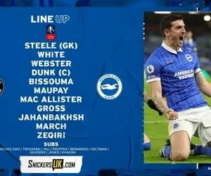 جهانبخش در ترکیب اصلی برایتون در جام حذفی