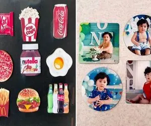 انواع مگنت برای روی یخچال / عکس خانوادتو اندازه سکه کن بزن روش آدم ذوق میکنه میبینه