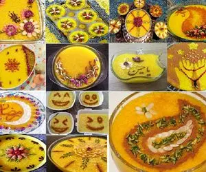 ایده های خلاقانه؛ چند مدل تزئین شله زرد بدون شابلون