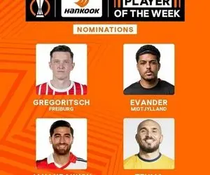 شاه ماهی ایرانی نامزد بازیکن هفته لیگ اروپا