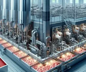 فرآوری گاو؛ روزی 10بار شیر گاو 200کیلویی و میدوشه کره میزنه میندازه دستگاه سوسیس بشه