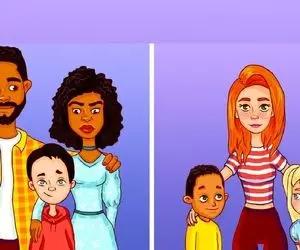 هوش تصویری؛ اگه ادعات میشه باهوشی بگو بین زن و شوهر و خانومه کدومشون فرزند خوانده دارن؟