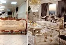 انواع مبلمان استیل (کلاسیک ایرانی، فرانسوی، تمام منبت، ایتالیایی)؛ ست با فرش و پرده