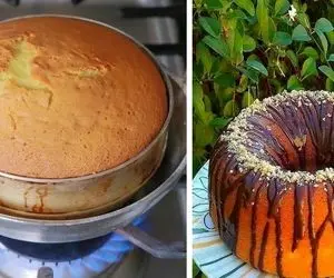 طرز تهیه کیک با پف زیاد بدون فر و بدون همزن برقی / خیلی ساده یه کیک عالی درست کن