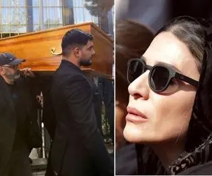 (عکس و ویدیو) تشییع آتیلا پسیانی؛ بغض و گریه تلخ سحر دولتشاهی