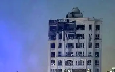 این برج مسکونی نوبنیاد در حمله اسرائیل منفجر شد