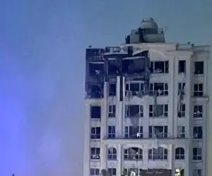 این برج مسکونی نوبنیاد در حمله اسرائیل منفجر شد