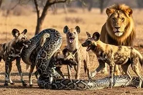 طلوع وحشت؛ پیتون، شیر و سگ‌های وحشی در یک درگیری مرگبار