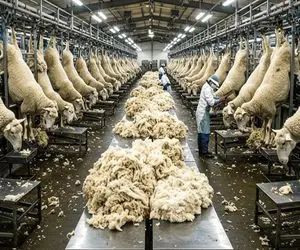 فرآوری مدرن / سالی 10بار پشم کوسفند را میتراشن برای درست کردن لباس دلاری