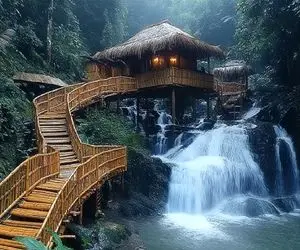 معماری خلاقانه؛ وسط ساحل لب دریا خونه اعیونی ساخته با 100 پله و پر زرق و برق