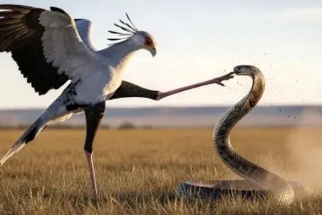 بر مدار وحش؛ مار ندانست پرنده کاراته کاره دخلش آمد