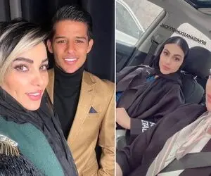 وقتی قائدی داره میپیچه دبی و ظاهرشو تحووول داد؛ خانومش عجب ماشین گولاخی سواره