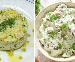 طرز تهیه سالاد سیب زمینی و شوید / خیلی سریع و راحت یه شام بی نظیر آماده کن