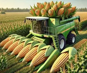 کشاورزی نوین؛ تو 200 متر بلال کاشتن با کمباین کارخونه سرخود 1 میلیارد تن برداشت کردن