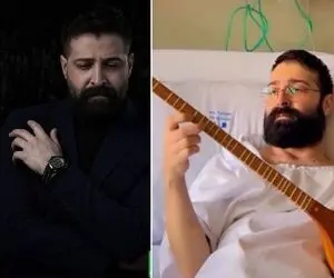 آواز احساسی؛ نوازندگی سوزناک حمید هیراد با ساز مورد علاقه روی تخت بیمارستان قبل فوت