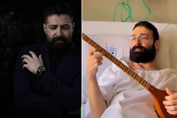 آواز احساسی؛ نوازندگی سوزناک حمید هیراد با ساز مورد علاقه روی تخت بیمارستان قبل فوت