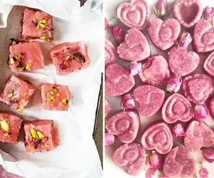 طرز تهیه حلوای بوتیکی گل محمدی / یه دسر شیک و مدرن که خیلی هم خوشمزه ست