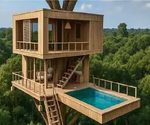 معماری خلاقانه؛ خونه ساختن از نقاشی بچگیاشون رو درخت رویاشون حقیقی بشه