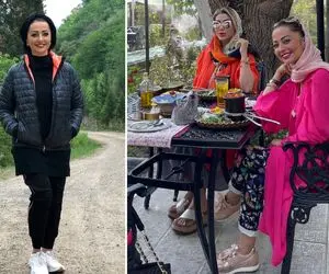 خوشگذرونی "نفیسه روشن" با ستِ کلاه و کاپشن جیغش؛ موی باز و بلوند مامانو ببین!