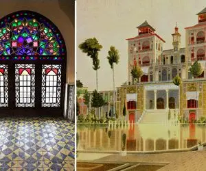 برفتم بر در شمس العماره که میگن منظور این سازه زیباست با ساعت ملکه انگلستان بر فرازش