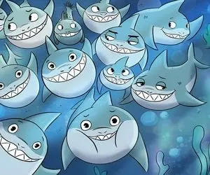 بازی فکری؛ 1 ماهی برای حفظ جونش بین کوسه ها انقد خوب استتار کرده، تیزبینا پیداش میکنن