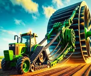 کشاورزی بدیع؛ کمباین همه کاره بعد جمع آوری گندم اونو به آرد بدل میکنه میریزه تو کیسه