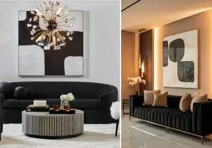 بهترین رنگ دیوار برای ست سازی با مبلمان مشکی؛ هماهنگی بی نظیر بصیری، هم شارپ هم ساده