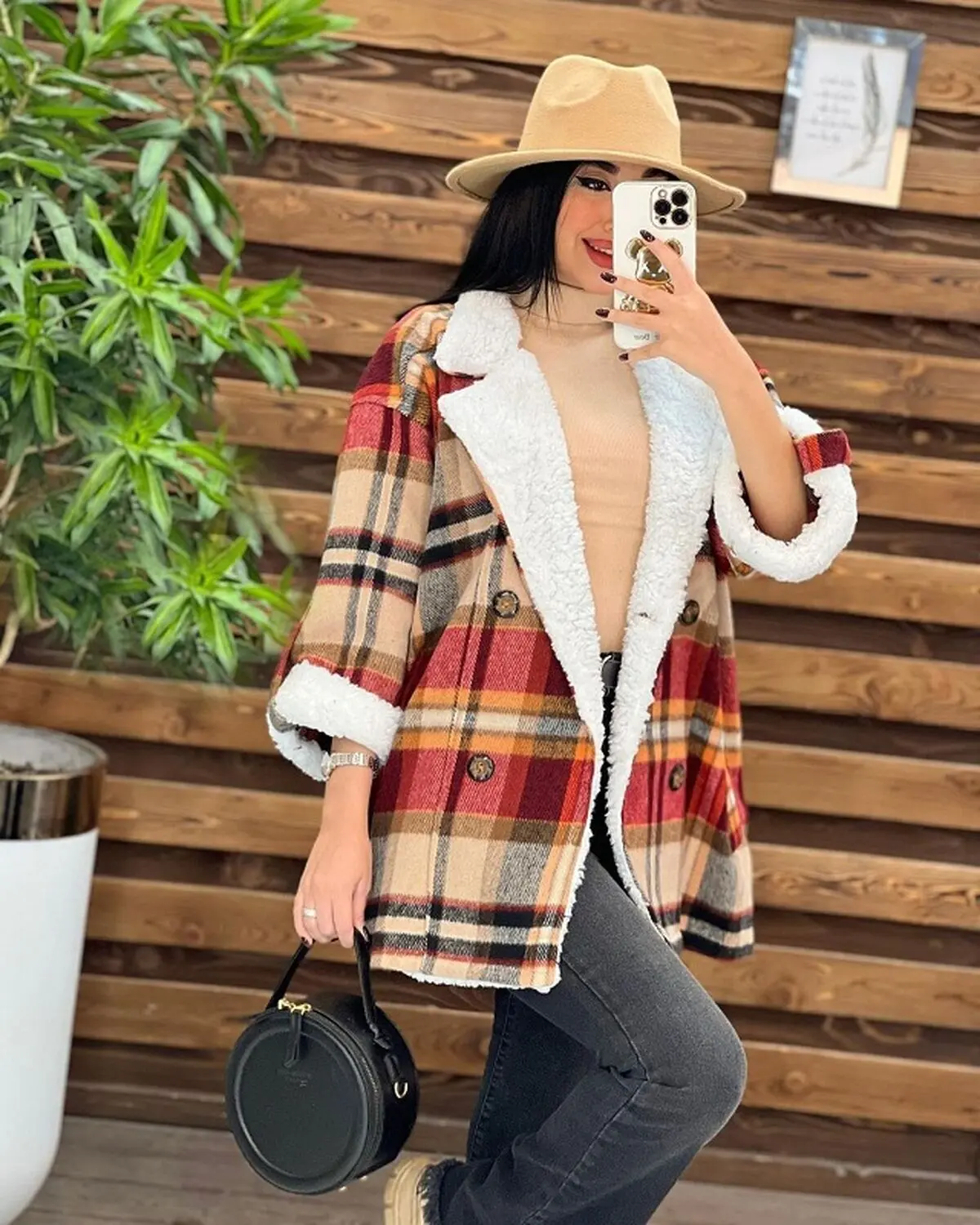 شال برای پالتو چهارخونه
